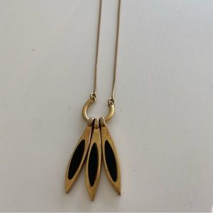 Madewell adjustable necklace - gold with black lacquer detail